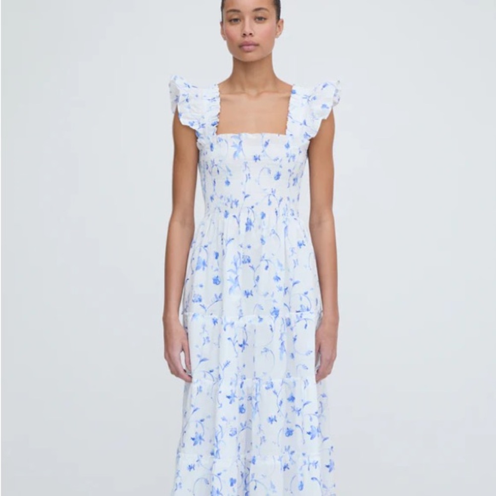 Hill House The Ellie Nap Dress in Blue Floral sz XS